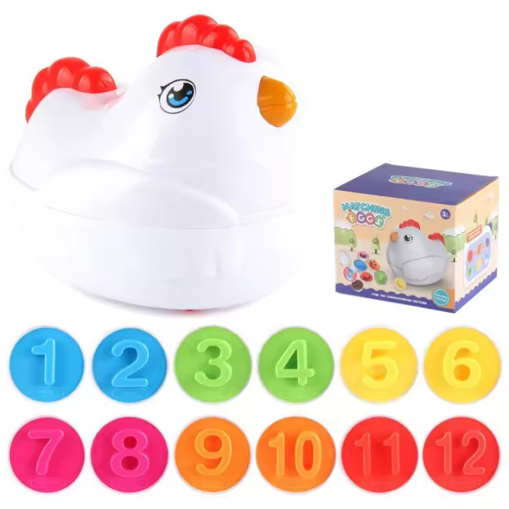 12Pcs Juego de huevos Plástica, Juguetes Niños 2 años, Puzzle Juegos de huevos Colores Clasificación Juegos, Educativos Geométricos para Niños y Niños 1 2 3 años - 1
