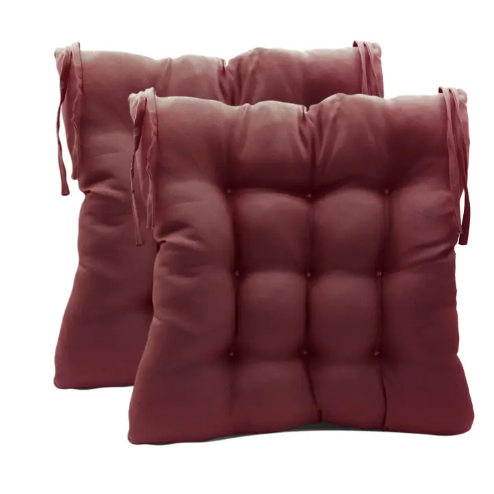 Pack de 2 Cojines para Sillas de Exterior e Interior Reversibles 40 x 40 x 7 cm, con Correas de Sujeción - 1