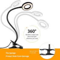 Lámpara De Escritorio LED Flexible Iluminación Vertical Ajustable Para Dormitorio Y Lectura Metal Sin Sombrilla Soporte De Sujeción Para Escritorio - details 3