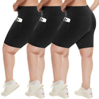 Shorts De Yoga Para Mujer Talla Grande Verano Deporte Estirado Con Bolsillo Pantalones Fitness Transpirables Cómodos Y Elegantes - details 1