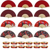 Pack 12 Abanicos Flamencos de Bambú y Tela + 12 Pulseras Bordadas | 4 Modelos | Souvenir España | Regalos Fiesta Temática, Despedida de Soltera, Feria Andaluza, Evento Flamenco - details 0