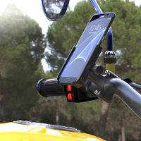 Soporte De Teléfono Móvil Para Motocicleta Y Bicicleta Espejo Retrovisor Manillar Compatible Con Xiaomi iPhone Navegación Bracket De Aluminio - details 1