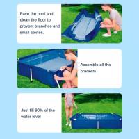 Steel Pool Pro Pool 120-300cm Pool al Aire Libre with Estructura de metal rectangular Pool al Aire Libre para estudiantes y adultos Pool grande para niños (150x105x45 cm) - details 2