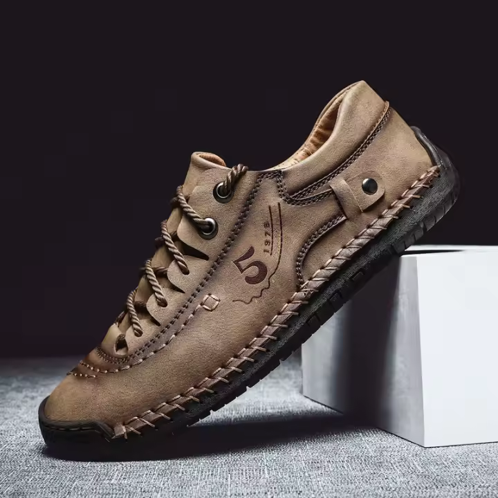 Zapatos Casuales Para Hombre En Cuero Mocasines De Alta Calidad Confortables Y Antideslizantes Para Exterior Clásicos De Tobillo - 1