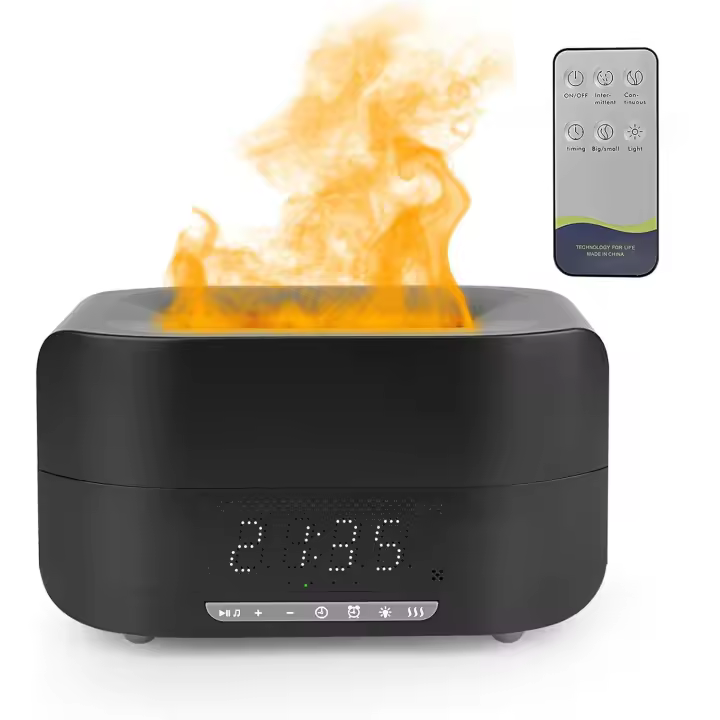 400ml Humidificador de difusión de aceite esencial de llama grande con bluetooth, Humidificador de difusión de aceite esencial aromático de llama dispersor de incienso adecuado para habitaciones grandes, oficinas y hogares - 1