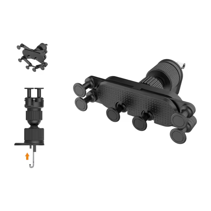 PACIFICO Soporte de movil universal para rejilla de coche automóvil, anticaídas gran estabilidad, uso con una sola mano, ajuste automático 6 ejes - 1