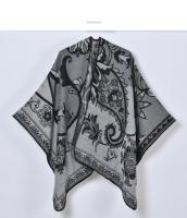 Capa de abrigo estilo chal con abertura en jacquard estilo retro para mujer, nueva llegada de otoño e invierno - details 3