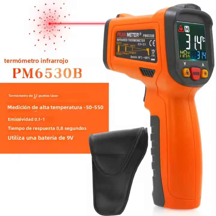 PEAKMETER PM6530D Termómetro Infrarrojo Portátil Medidor De Temperatura Industrial Para Pruebas De Temperatura De Aceite - 1