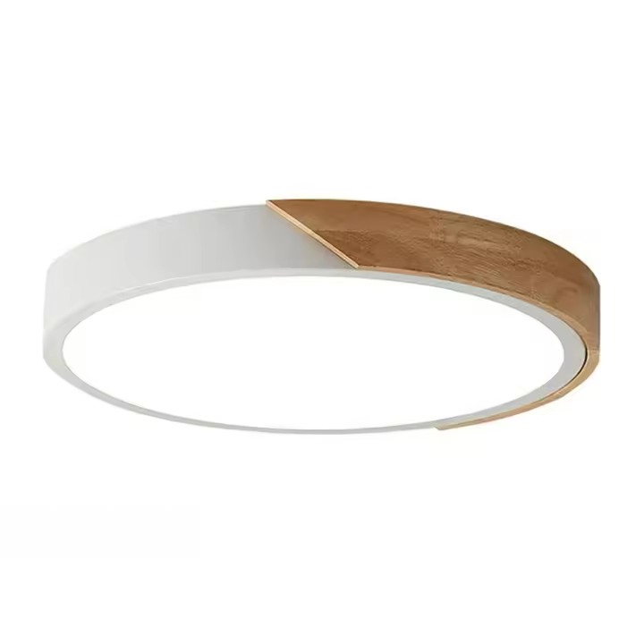 Luz De Techo LED Redonda De Madera Estilo Moderno Para Dormitorio De Niños Comedor Cocina Pasillo Decoración Interior Ajuste De Tres Colores - 1