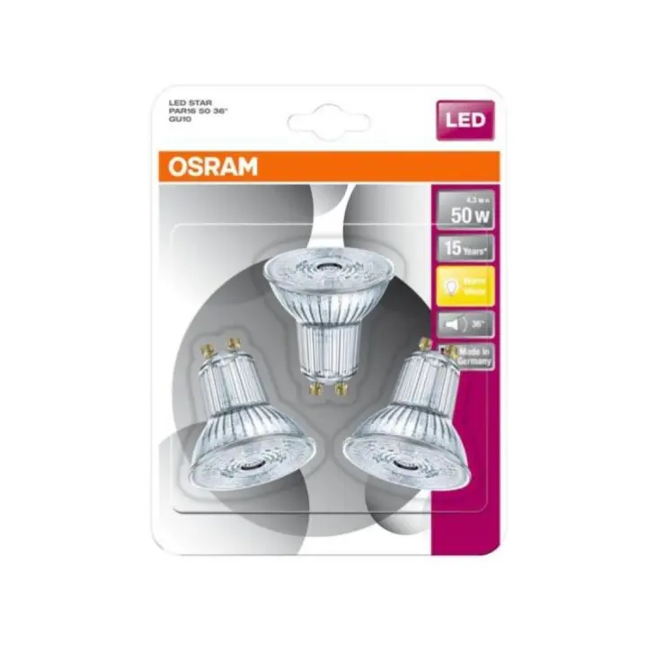 Osram LED Star Par16 Gu10 2700K Blister 3 unidades - 1