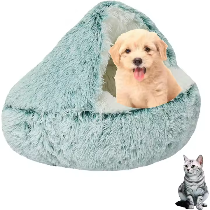 Cama de Perro mullida Cama de Gato en Forma de Concha Cama de Mascota calentita Cama de Mascota Lavable Sofá de Perro Sofá de Gato Cesta de Perro Cesta de Felpa Cesta de Gato Cojín Suave de Perro - 1