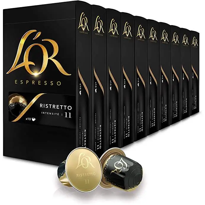 L'Or Café Ristretto Intensidad 11 - Pack de 100 Cápsulas Compatibles con Nespresso - 1