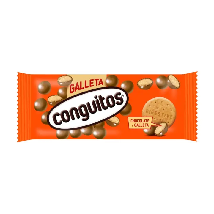 Conguitos Galleta Recubierta de Chocolate con Leche - 14 paquetes de 50g cada uno - 1