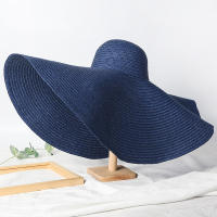 Sombrero De Playa Para Mujer Grande Y Plegable Con Protección UV Sombrilla De Verano De Paja Estilo Casual Para Bodas - details 11