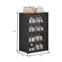 LUTODY - Zapatero, organizador de calzado compacto con cierre magnético, tela textil, Múltiples niveles, tubo de metal, plegable, portátil para recibidor, entrada, sala de estar y salón - Ligero y resistente - details 10