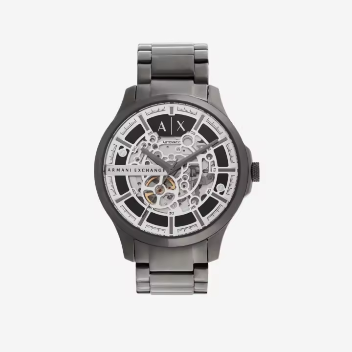 Reloj Armani Exchange de acero gris con caja esqueleto ORIGINAL con garantía y packaging oficiales de la firma - 1