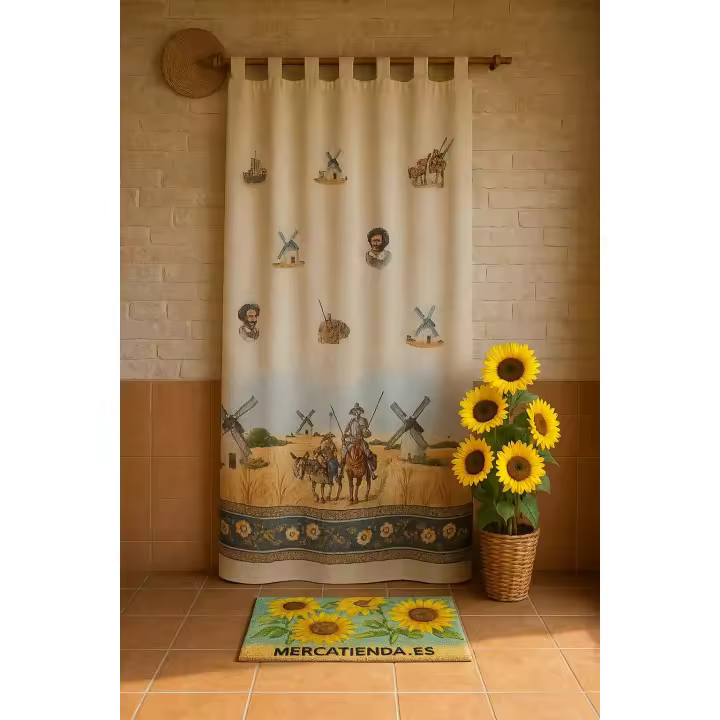 Cortina de Puerta Exterior 140×260 cm | Diseño Quijote y Sancho | Privacidad y Estilo | Mercatienda - 1