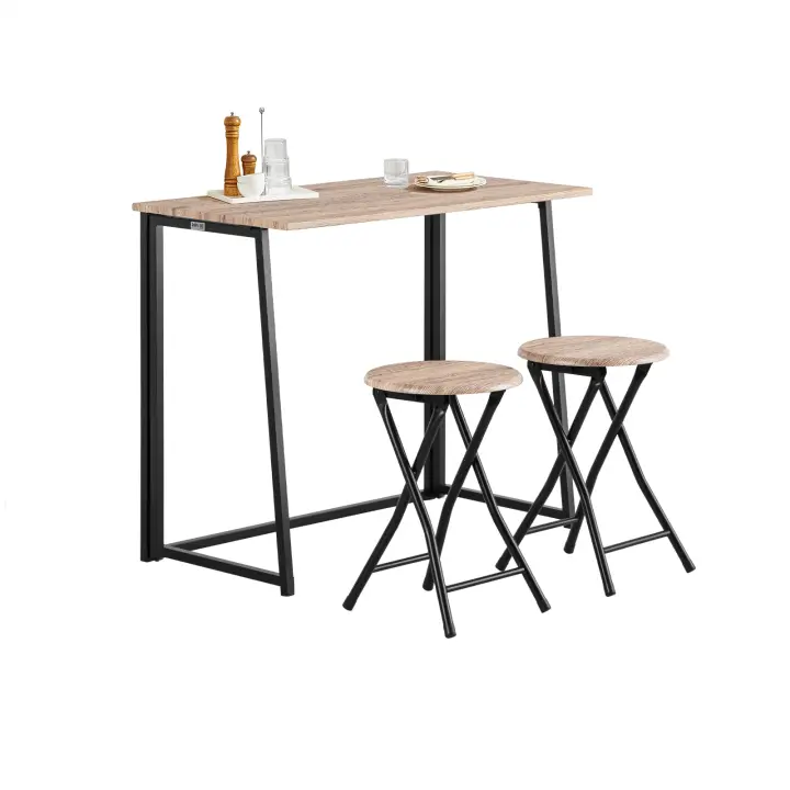 SoBuy OGT18-N,ES Set Mesa Alta de Bar y 2 Taburetes,Mueble Plegable para Cocina (2 Taburetes) - 1