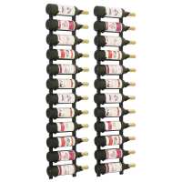 vidaXL Botelleros de pared para 12 botellas hierro 2 unidades en color Negro/Blanco/Dorado - details 0