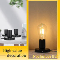 Soporte De Luz Metálico Para Bombilla E27 Con Interruptor Y Cuerda 2PCS Base De Mesa Negra Para Habitación Material Metal - details 9