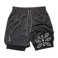 Shorts De Entrenamiento Para Hombre Con Bolsillo Para Teléfono Y Anillo De Toalla 2 En 1 Deporte Algodón Polyester Rendimiento Gimnasio Actividad Física - details 16
