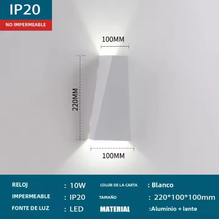 Lámpara De Pared LED 6W 10W IP65 Impermeable Aluminio Para Exterior Iluminación De Jardín Puerta Y Porche Luz Moderna Nórdica Interior 85-265V - 1