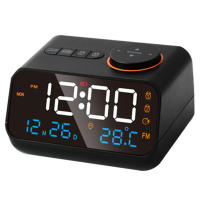 Radio Despertador LED Multifunctional with Música, Temporización, Recargable, FM radio, Negro - details 2
