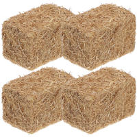 4 Pcs Mini Haystack Decoración De Jardín Falso Adorno Artificial De Paja Para Decorar La Casa Y El Hogar Bales De Madera Simulados Para Habitaciones Rústicas - details 1