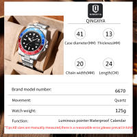 Reloj De Cuarzo Para Hombre QINGXIYA Moda Lujo Acero Inoxidable Impermeable Luminoso Con Fecha Relogio Masculino - details 1