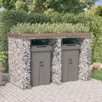 vidaXL Muro de Gaviones para Contenedor de Basura Jaula Hierro Dimensiones 1 Cubo, 2 Cubos, 3 Cubos - details 1