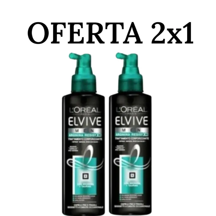 PROMOCIÓN 2x1 LOREAL ELVIVE MEN ARGININA RESIST X3 FORTIFICANTE ANTICAIDA SPRAY 200 ml PACK OFERTA - 1