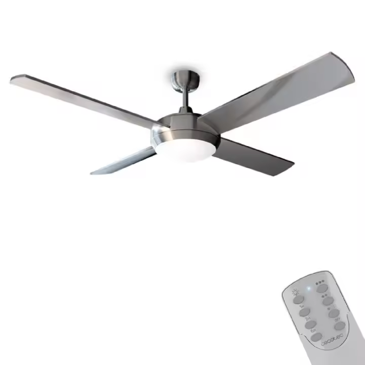 Cecotec 5948 EnergySilence Aero 570. Ventilador de Techo con Mando a Distancia Temporizador y Luz LED 60 W 132 cm de Diámetro 4 Aspas 3 Velocidades Función invierno. - 1