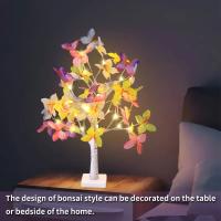 Luz De Árbol Con Mariposas LED Para Escritorio Iluminación Decorativa USB Para Bodas Cumpleaños Decoración De Hogar Y Oficina - details 1