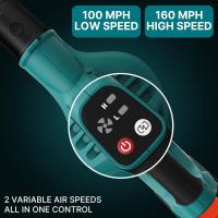 Soplador de hojas eléctrico inalámbrico, 3000W, 21V, 2 modos de velocidad, para el cuidado del césped, Soplador de hojas sin cuerda Patio, batería Makita de 18V - details 4