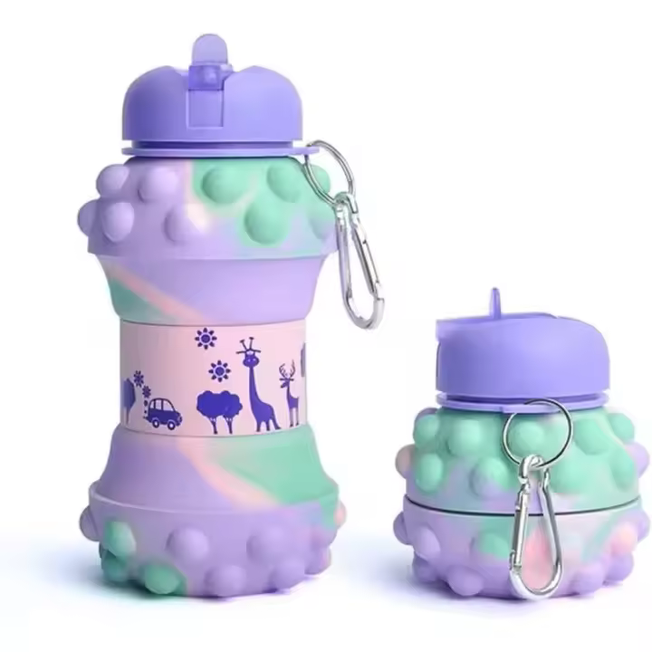 Botella de Agua para Niños, 550ml, Sin BPA, para Escuela, Viajes, Camping, Senderismo, Playa, Gimnasio - 1