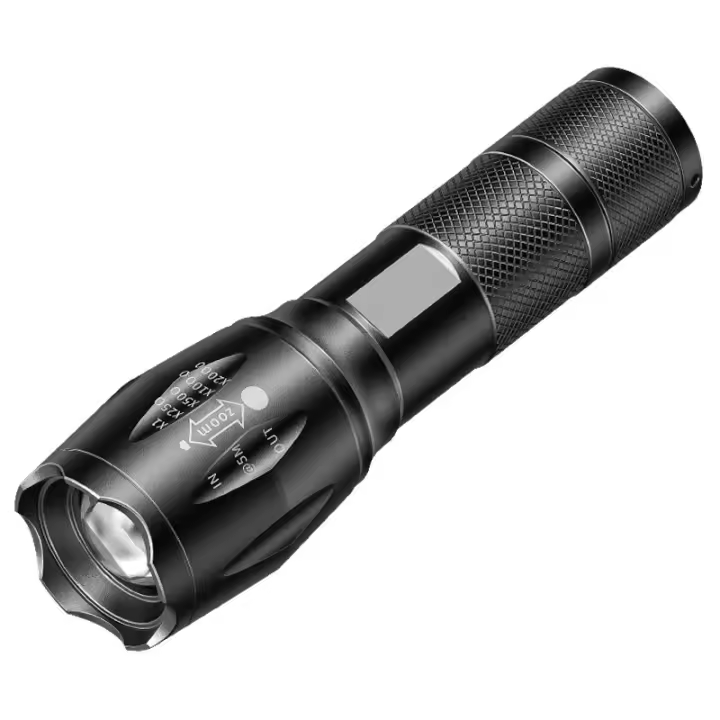 Linterna recargable roja 4 en 1, linterna LED multicolor (blanco/rojo/azul/verde) con 4 modos, linterna con zoom de lúmenes altos para camping, observación, emergencia y aventuras al aire libre - 1