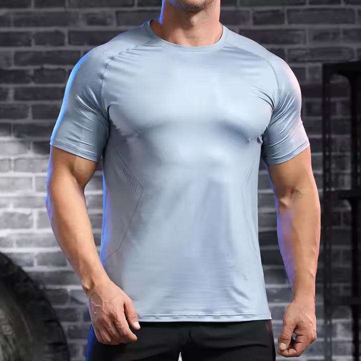 Camiseta De Hombre Verano Manga Corta Algodón Transpirable Ropa De Gimnasio Fitness Camiseta Deportiva Para Yoga Y Correr - 1