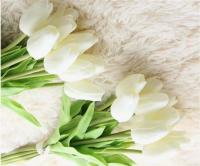 30 Uds Flores Artificiales tulipanes de látex Artificiales Como falseros reales - details 3