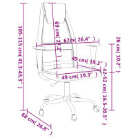 vidaXL Silla de oficina altura ajustable tela malla y cuero PE negro - details 7