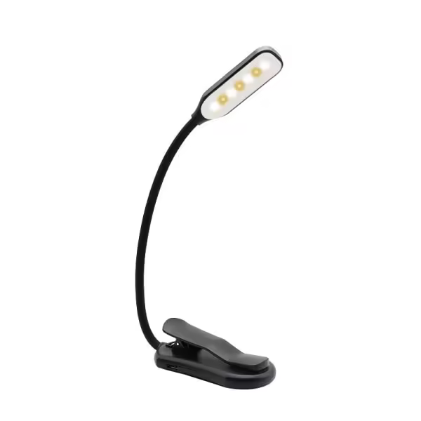 lámpara de lectura, lámpara de escritorio con 7 LED y clip con 3 temperaturas de color - 1