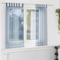 vidaXL Cortinas de gasa con trabillas 2 uds 140x140 cm en color Morado/Terracota/Tuquesa y más | protección solar decorativa para ventanas hogar oficina dormitorio fácil de instalar - details 7