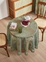 Mantel Redondo De Encaje Verde Con Espejo Florido Para Decoración De Comedor Y Sala De Estar Estilo Pastoral Material Poliéster - details 4