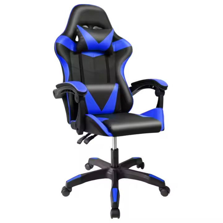 Silla Gaming para Escritorio, Oficina y Juegos Online Giratoria. Silla Cómoda de Altura Ajustable para Gaming ergonómica, de piel sintética.Silla racing de gaming videojuegos y de oficina. Es ergonómica y con diseño moderno. (7499 8499 S004 F6) - 1