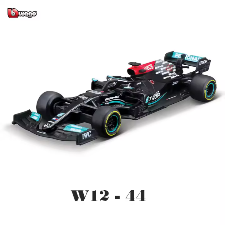 Modelo De Coche De F1 Bburago 1:43 Mercedes-AMG W12 44 Lewis Hamilton 77 Valtteri Bottas Simulación Metálica Juguete Super Para Coleccionistas - 1