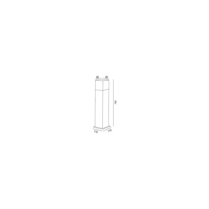 Ledkia Baliza Exterior Negra 74cm - Diseño Minimalista y Resistente a la Intemperie - 1