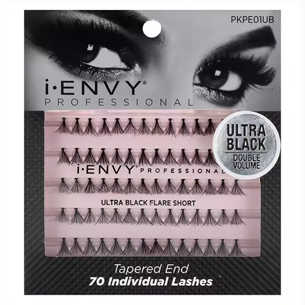 I Envy Individual Lash/Pestañas Ultra Negro Flare Corto 70Pc (Pkpe01Ub) - 1
