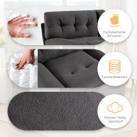 Teddy, Cómodo sofá tapizado with grandes muebles de asiento y respaldo para Salón, dormitorio, Piso, etc. - details 3