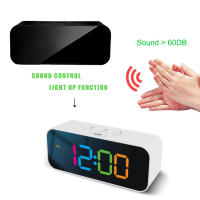 Reloj De Alarma Recargable Con Pantalla LED Y Espejo RGB Colorido Grabación De Sonido DIY Pantalla Digital Moderna - details 5