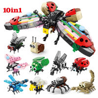 Bloques De Construcción De Animales Del Mundo Insecto Scorpion Mantis Hormiga Araña Pájaro Marino Regalo Para Niños Adornos De Escritorio Bloques Pequeños Compatible Con Lego ABS Sin Batería - details 0