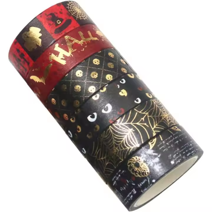 Cinta washi de Halloween, 6 unidades, para cuadernos, álbumes de recortes, manualidades, envoltura de regalos, fotos, decoración, cintas de papel washi. - 1